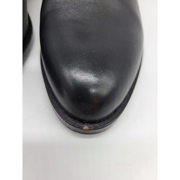 Steve Madden Zip Back Block Heel Ankle Boots Size 6.5 Black Leather Studded - Picture 3 of 7